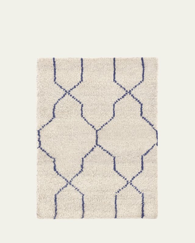 Massena Blue Hand-Knotted Rug, 9' x 12'